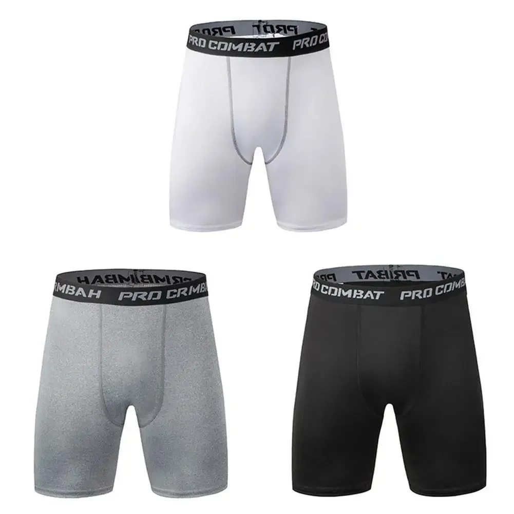 Male Fitness Quick-Drying Tight Shorts Elastic Compression Leggings Training Pants Men Running Shorts Comfort Tights Skinny