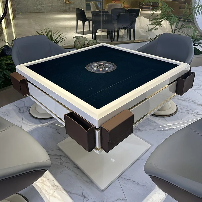 New electric mahjong machine automatic high-end household silent mahjong dining table dual-purpose solid wood