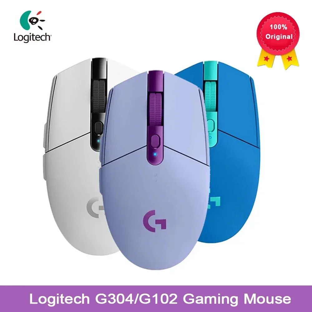 Мышь Logitech G304 G305 G102 компьютерная игровая беспроводная эргономичная, 2,4 ГГц, 12000DPI