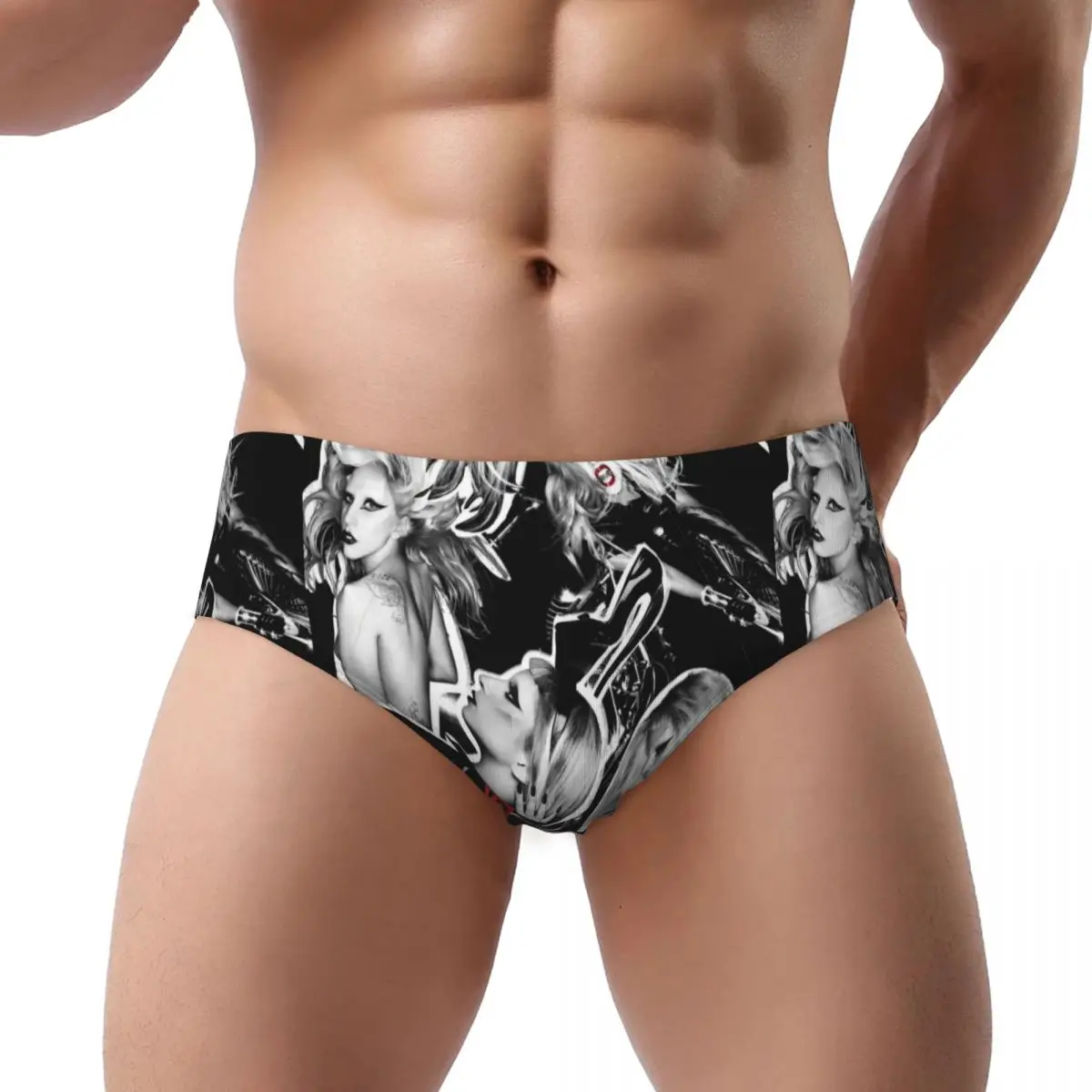 Custom Lady Gaga Mayhem Music Singer Men's Briefs Panties Mens Breathable Underwear Underpants