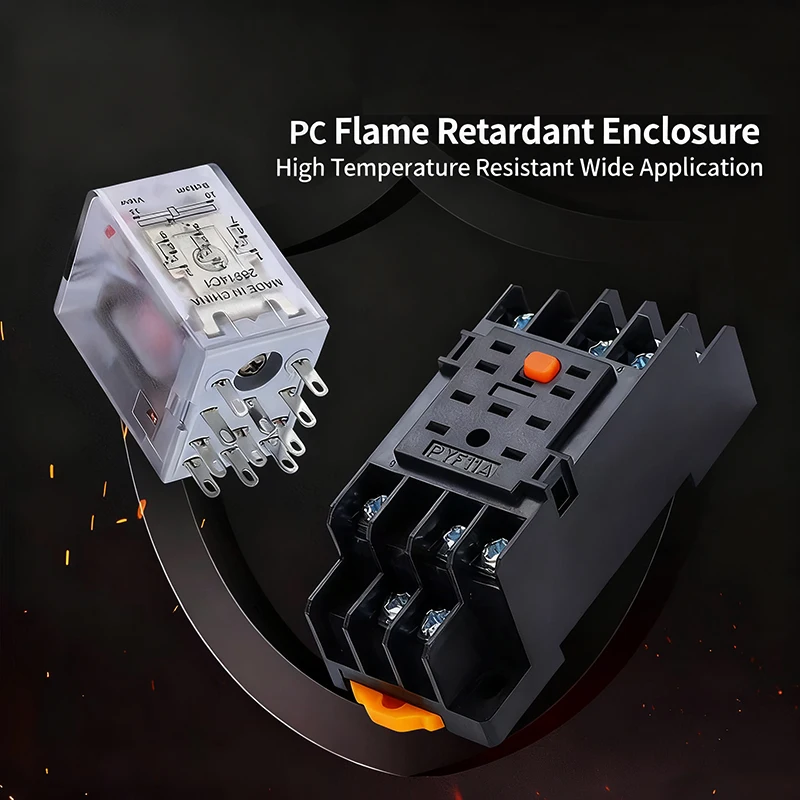 Micro Mini Electromagnetic Relay Switch MY2J MY2P HH52P DPDT 8 Pin 10A 250VAC with LED Socket Base AC DC 12V 24V 110V 220V High