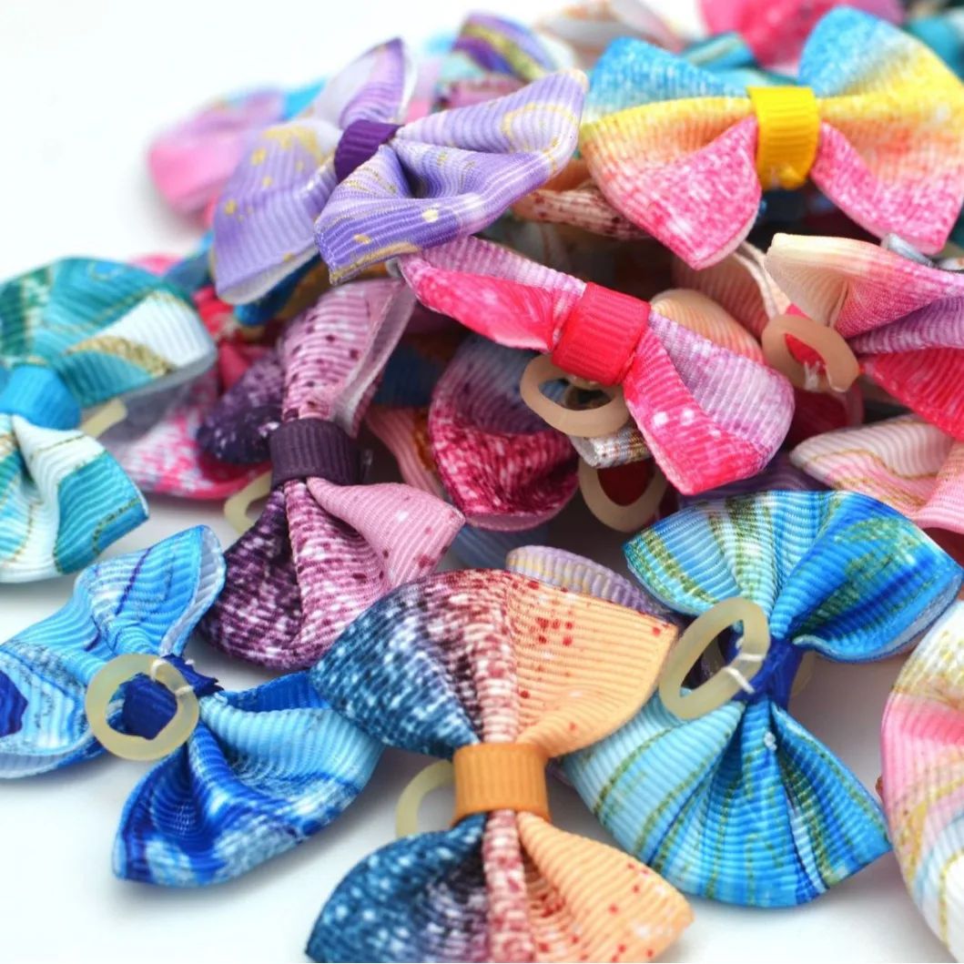 10 PCS Dog Grooming Hair Bows Dog Bows Mix Colours Small Dog Accessories Dog Hair Rubber Bands Pet Headwear Pet Supplier