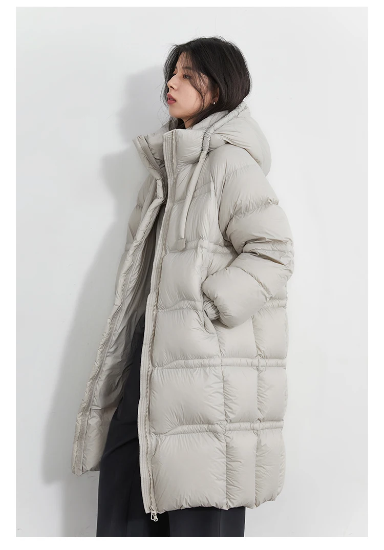CHIC VEN Women Long Down Coats Solid Loose Casual 95 White Duck Down Jacket Thick Warm Female Outerwear Autumn Winter 2025