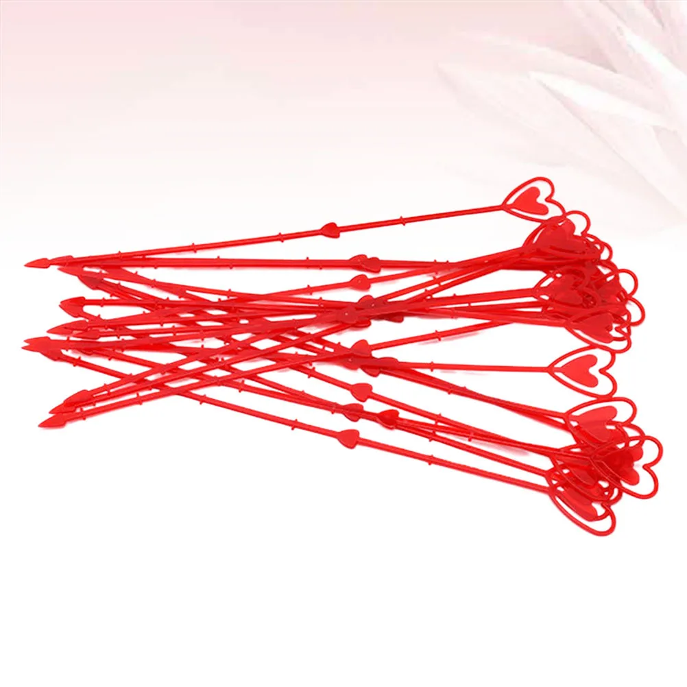80 قطعة شكل قلب زهرة حامل العلامة باقة حمراء كليب إدراج حفل زفاف عيد ميلاد الديكور ورقة كليب باقة المواد #4