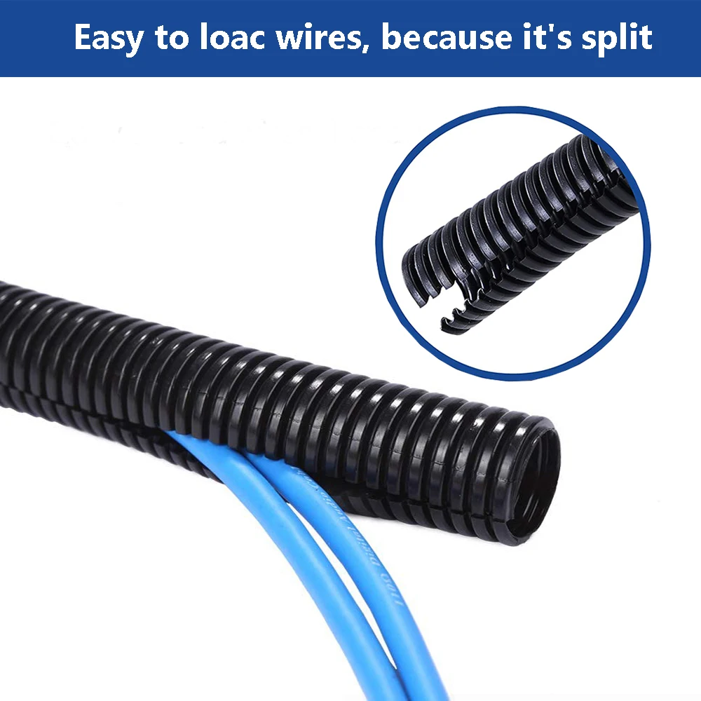 1/3 meter Split Loom Wire Flexible Tubing Conduit Hose Cover Black 7 -28mm Cover Auto Car Mechanical Line Protecter