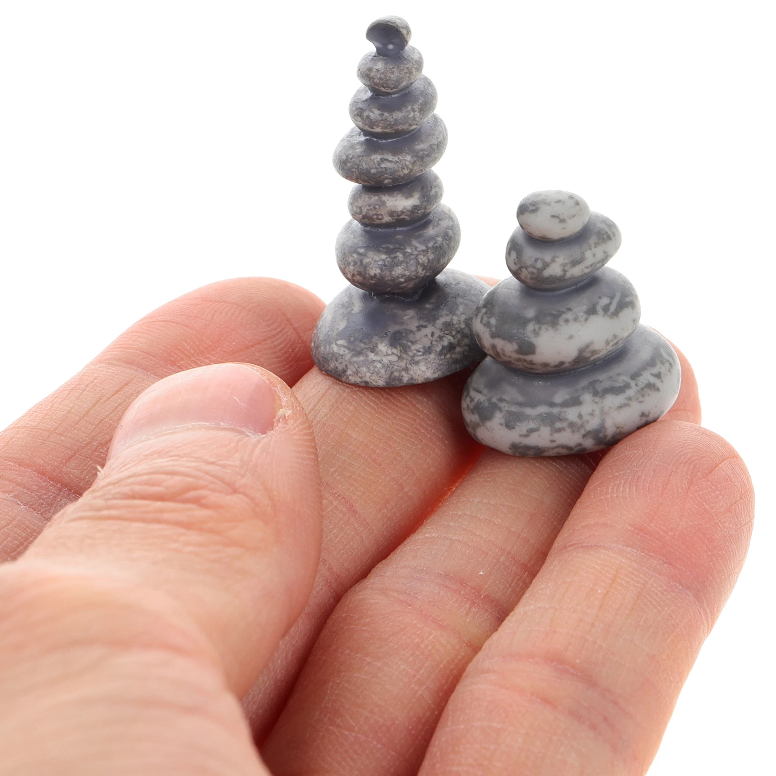 20 szt. Mini Statuetki Kamieni Balansujących Dekoracja Vintage Żywica Ogród Zen Japoński Krajobraz Kamieniarski Akwarium Naturalny