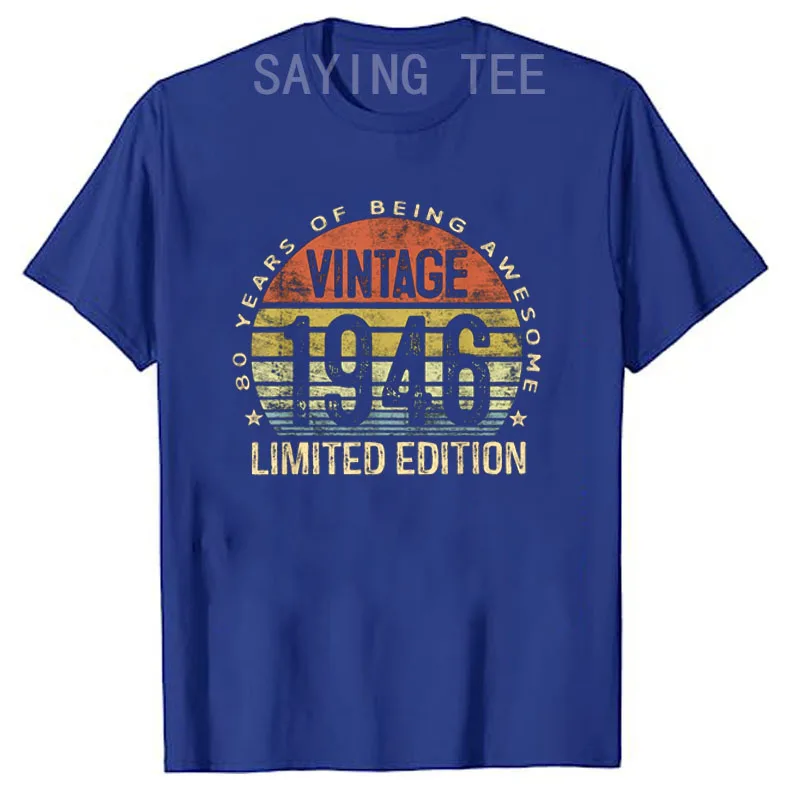 Vintage 1946 Limited Edition 80-Jähriges Geschenk zum 80. Geburtstag, tolles T-Shirt für Opa, Oma, Geburtstagsgeschenk, modisches T-Shirt mit Spruch – Detail 8