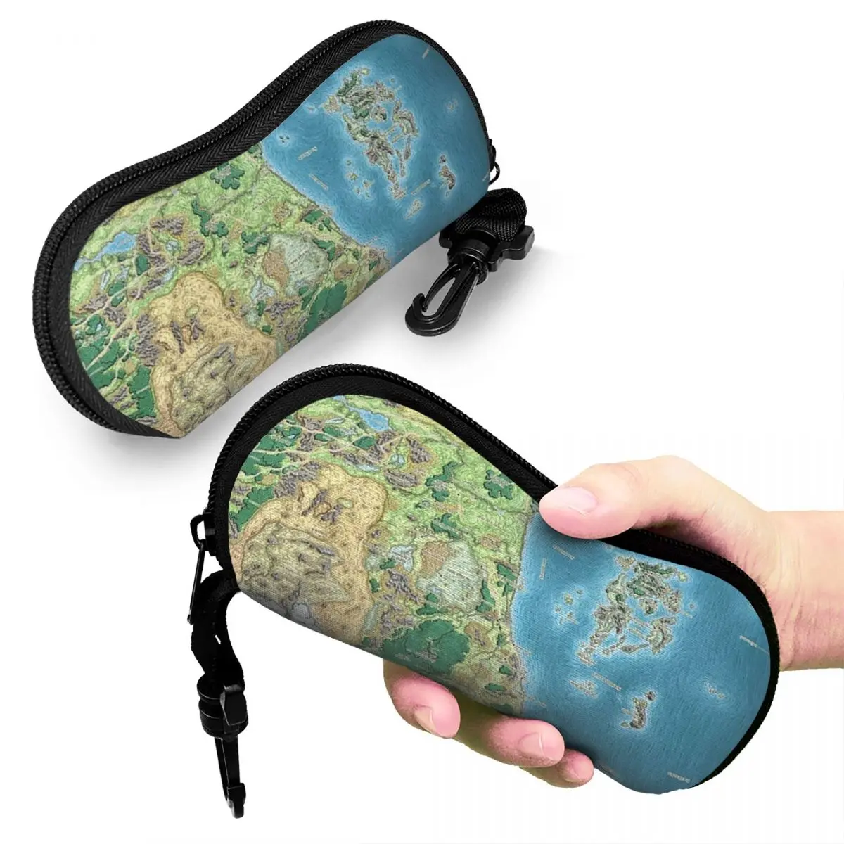 

Faerun Map Shell Glasses Case Protective Sunglasses Box Women Men Soft Eyeglass Bag Pouch