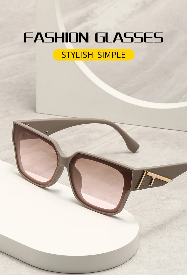

New men's square frame coloured lens trend sunglasses Best-selling car UV protection sunglasses Women's daily wear accessories