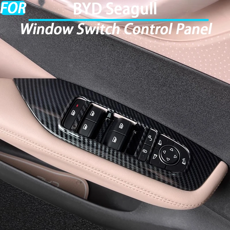 Car Window Switch Control Panel Covers Compatible for BYD Seagull Dolphin Mini Interior Accessories 2024 for Left Hand Drive