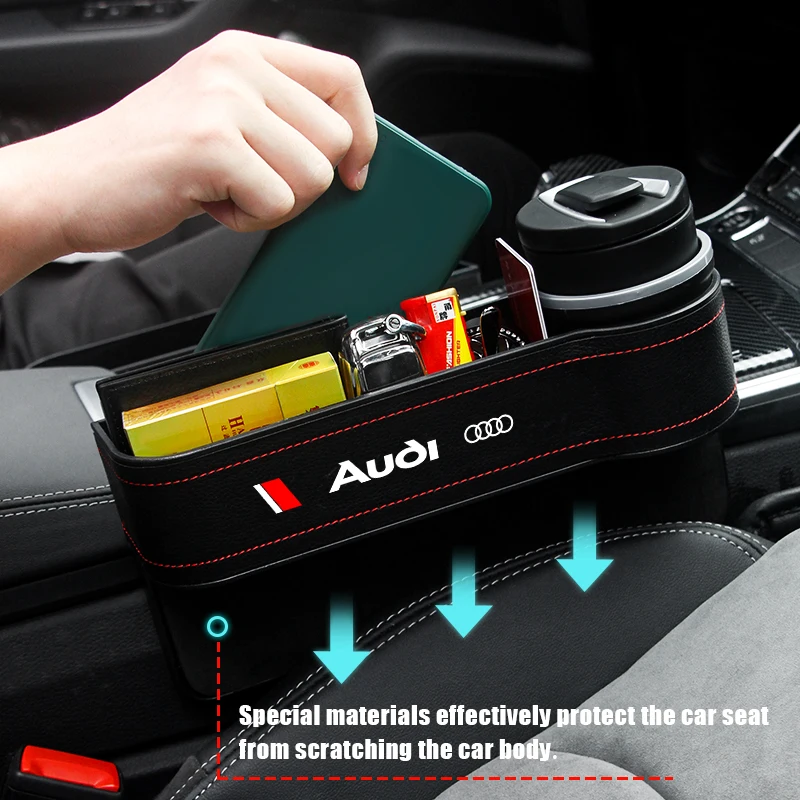 1/2PCS Car Seat Storage Box Gap Storage Box is Suitable For Audi A3 A4 B5 B6 B8 A3 8P 8V 8L A5 A6 C6 C5 A1 A7 A8 Q2 Q3 TT