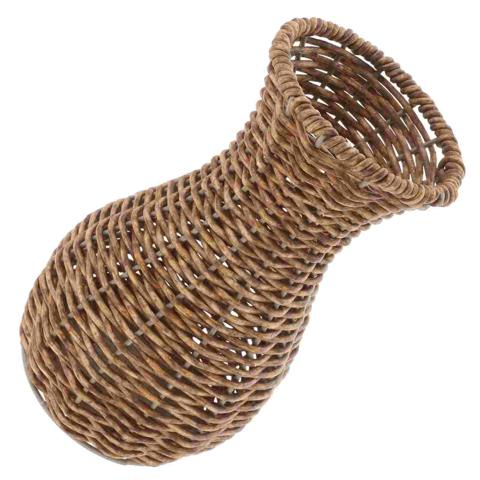 Large Wicker Floor Vase Handwoven Rattan Vase Decorative Flower Basket Rustic Farmhouse Planter Vintage Floral Container for Dri