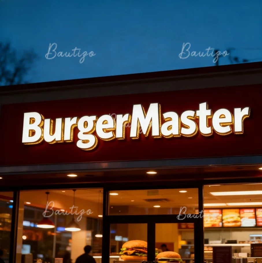 Huruf Dekoratif Logo untuk Bisnis Poster LED Iklan Neon Sign Kustom Tanda Akrilik Label Bisnis Lampu Logam Bercahaya