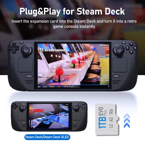 Imagen 2 del producto Tarjeta de juego para Steam Deck con Batocera 40, Plug and Play, hasta 40000 juegos Retro para PS3/PS2/PS1/PSP/WII/WIIU/XBOX/SS emuladores