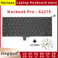 Teclado de ordenador portátil para Macbook Pro 13 ""A1278 EE. UU. Reino Unido ruso alemán francés España Brasil italiano Portugal PT Turquía TR Thai