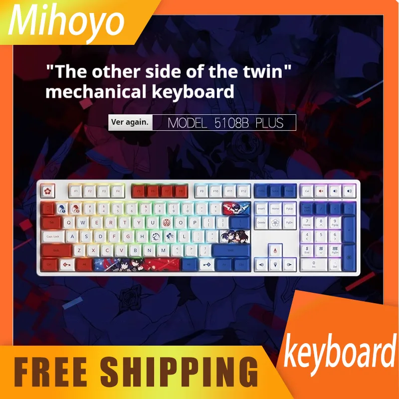 miHoYo Yae Sakura Keyboard Three-Mode Rgb Customization Hot Swap Honkai Impact3 Gaming Mechanical Keyboards Pc Accessories Gamer