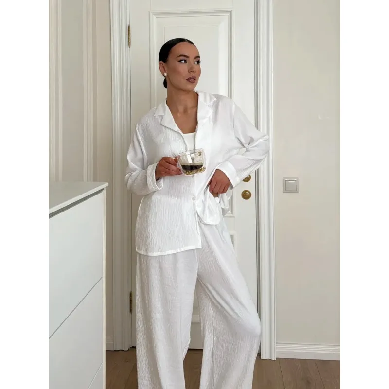 2 قطعة مجموعة المرأة لينة مريحة طويلة الأكمام السراويل الطويلة بيجامة مجموعة مريحة المتسكعون ملابس المنزل ملابس خاصة للاسترخاء اليومي