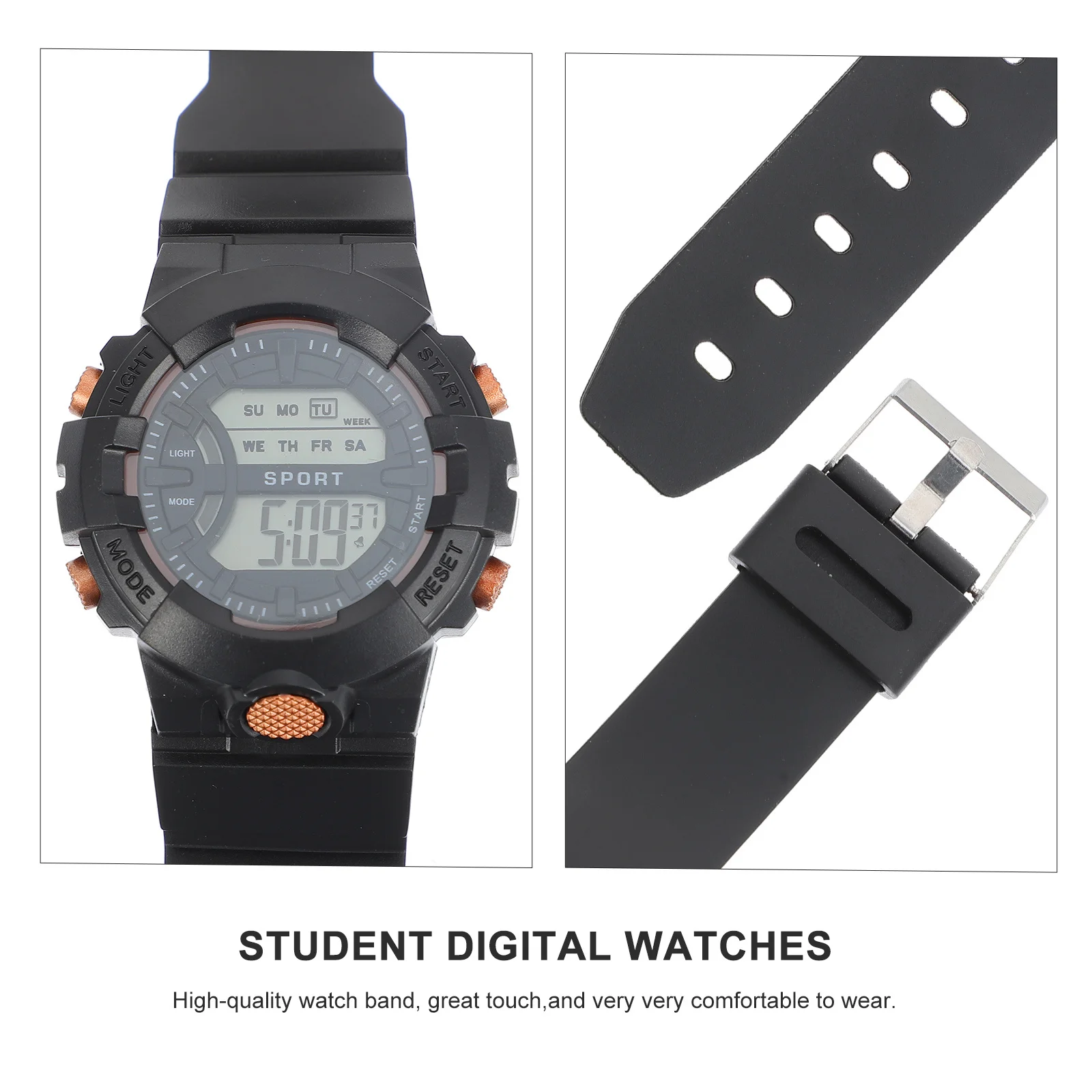 2Pcs Digital Wrist Watches Clear Display Easy to Read Comfortable Touch Fashionable Occasions Kids Students