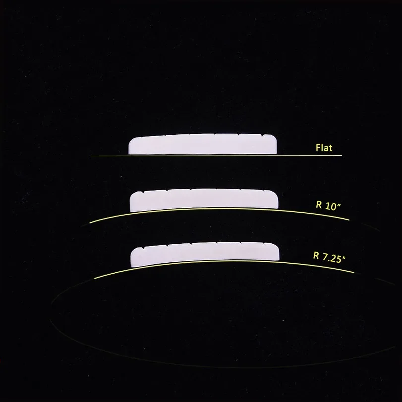 Elektrik gitar için yeni-gerçek oluklu kemik somun (alt düz/R7.25/R10 42MM/43MM * 3.4MM * 6MM)