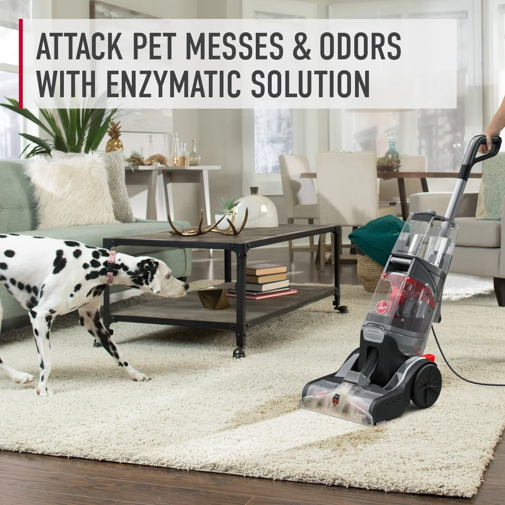 آلة تنظيف السجاد الأوتوماتيكية SmartWash Essentials مع أداة تنجيد الوضع الجاف فقط بطول 8 أقدام بتقنية التنظيف الغامض للخرطوم