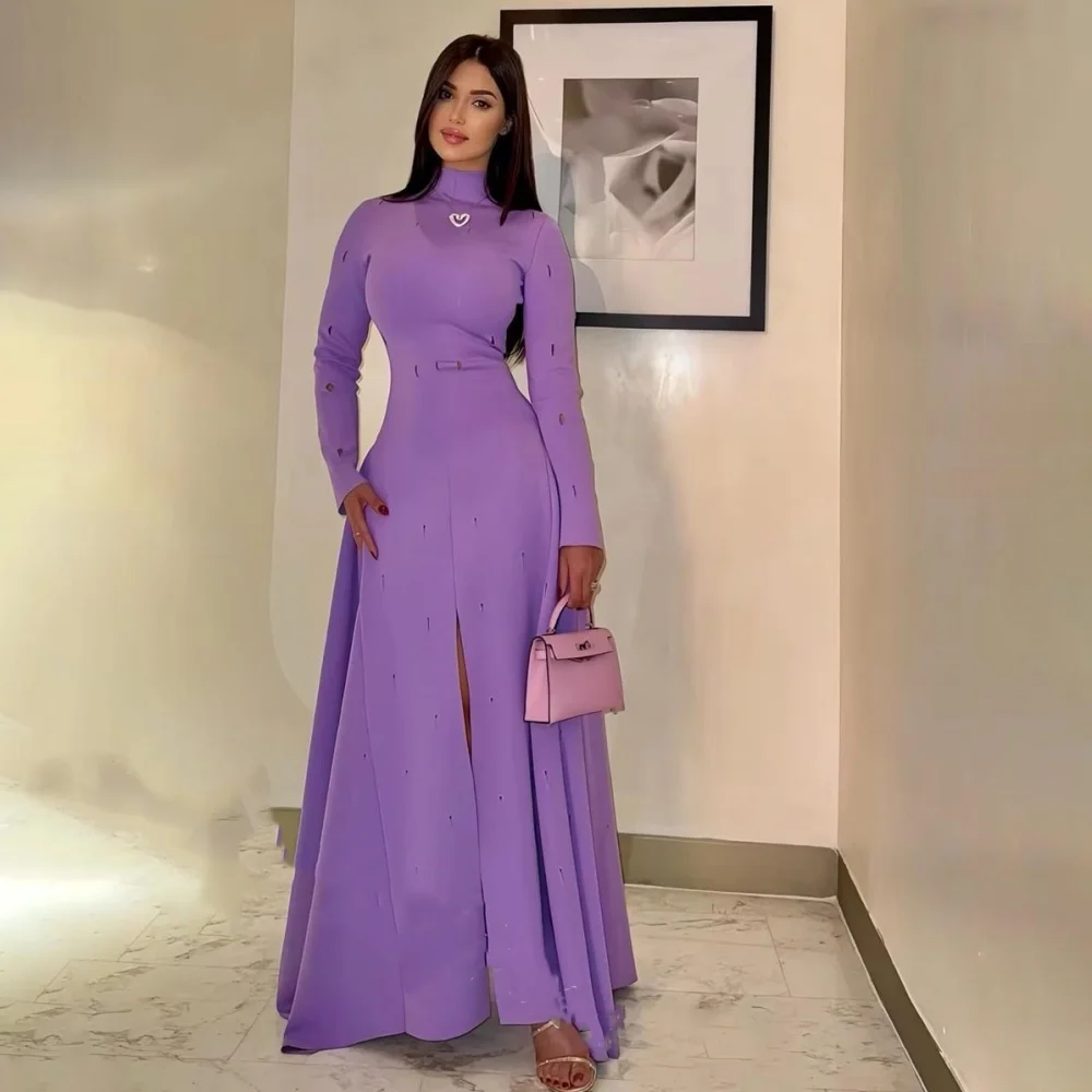 Vestido de noche exquisito personalizado de manga larga, encantador vestido de fiesta Sexy con volantes, vestido de fiesta elegante con pliegues, vestido de fiesta