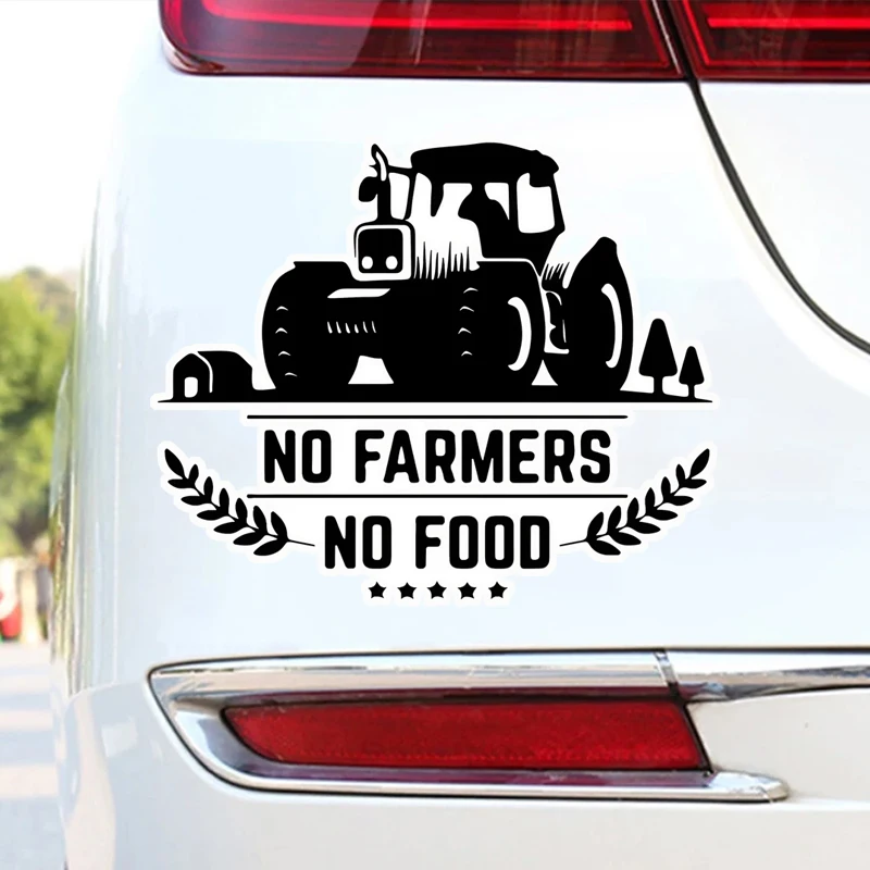 Support Farmers Outfit No Farmers No Food Bumper Sticker Vinyl Decal  High-quality waterproof PVC sticker