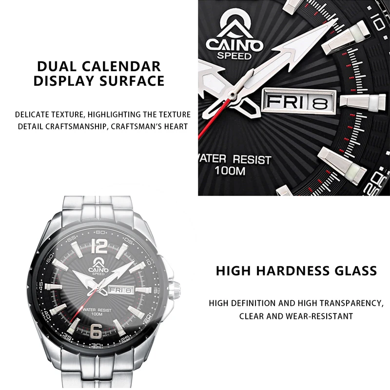 Relógio masculino superior à prova dwaterproof água quartzo negócios casual relógios de aço inoxidável data da semana relógio de pulso relogio masculino