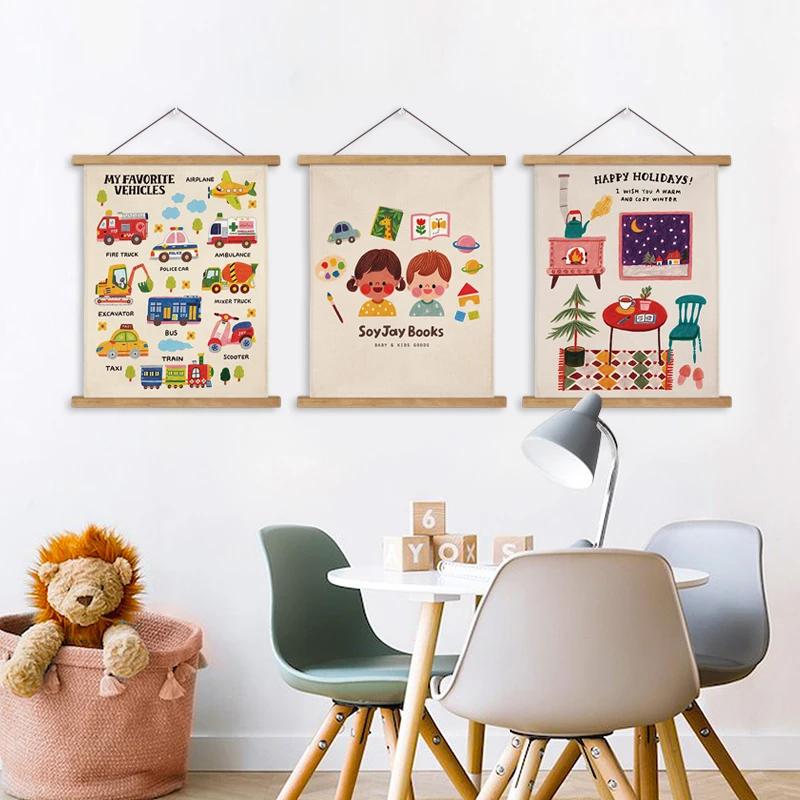 

Fun Kids Tapestry Wall Hanging - Nursery & Art Room Decor Fabric Hanging for bedroom decoration, Electric Box Cover, Classroom