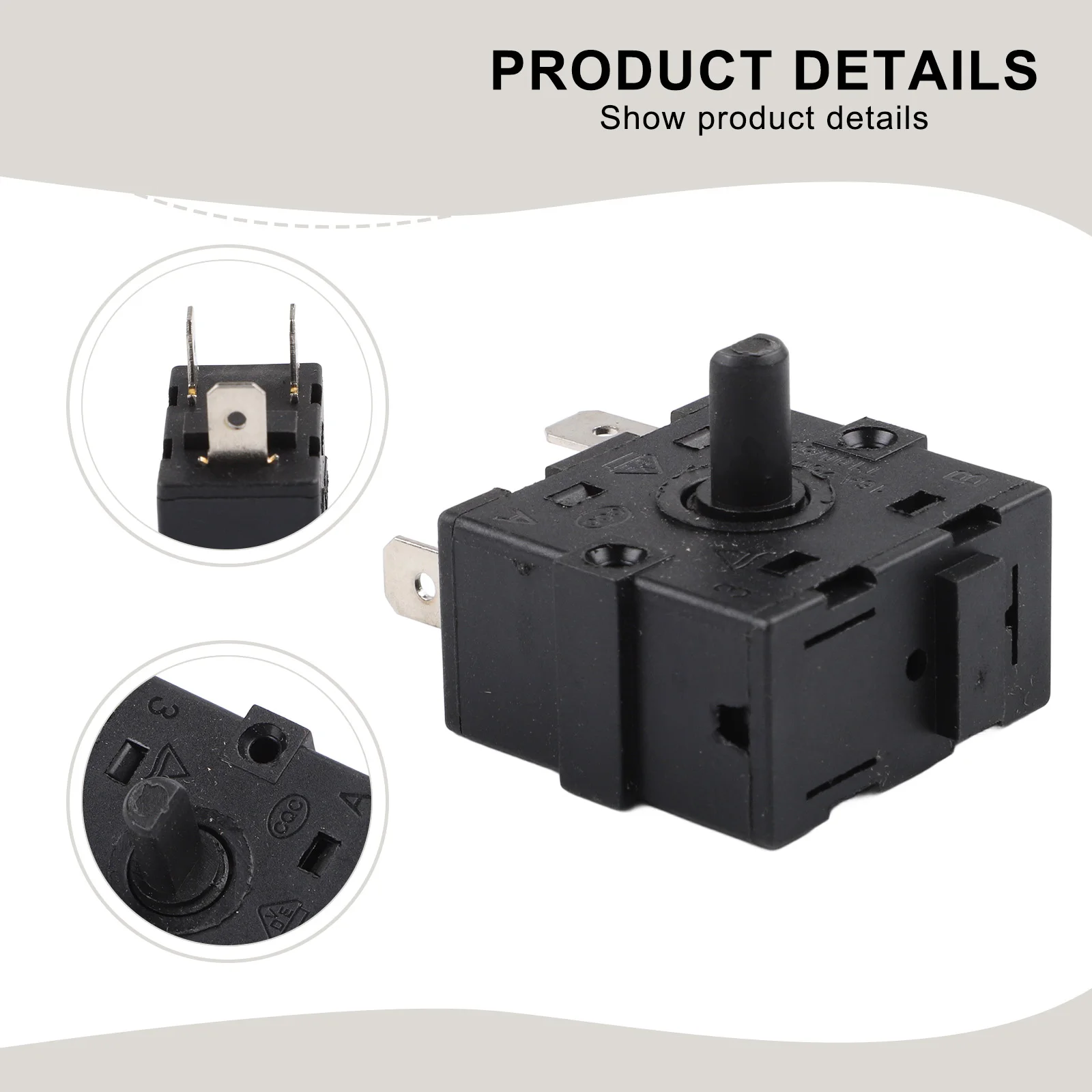 3-Pin/5-Pin Heater Speed Control Switch for Oil-Filled Radiators 16A 250V Power Supply Switch for Efficient Heating