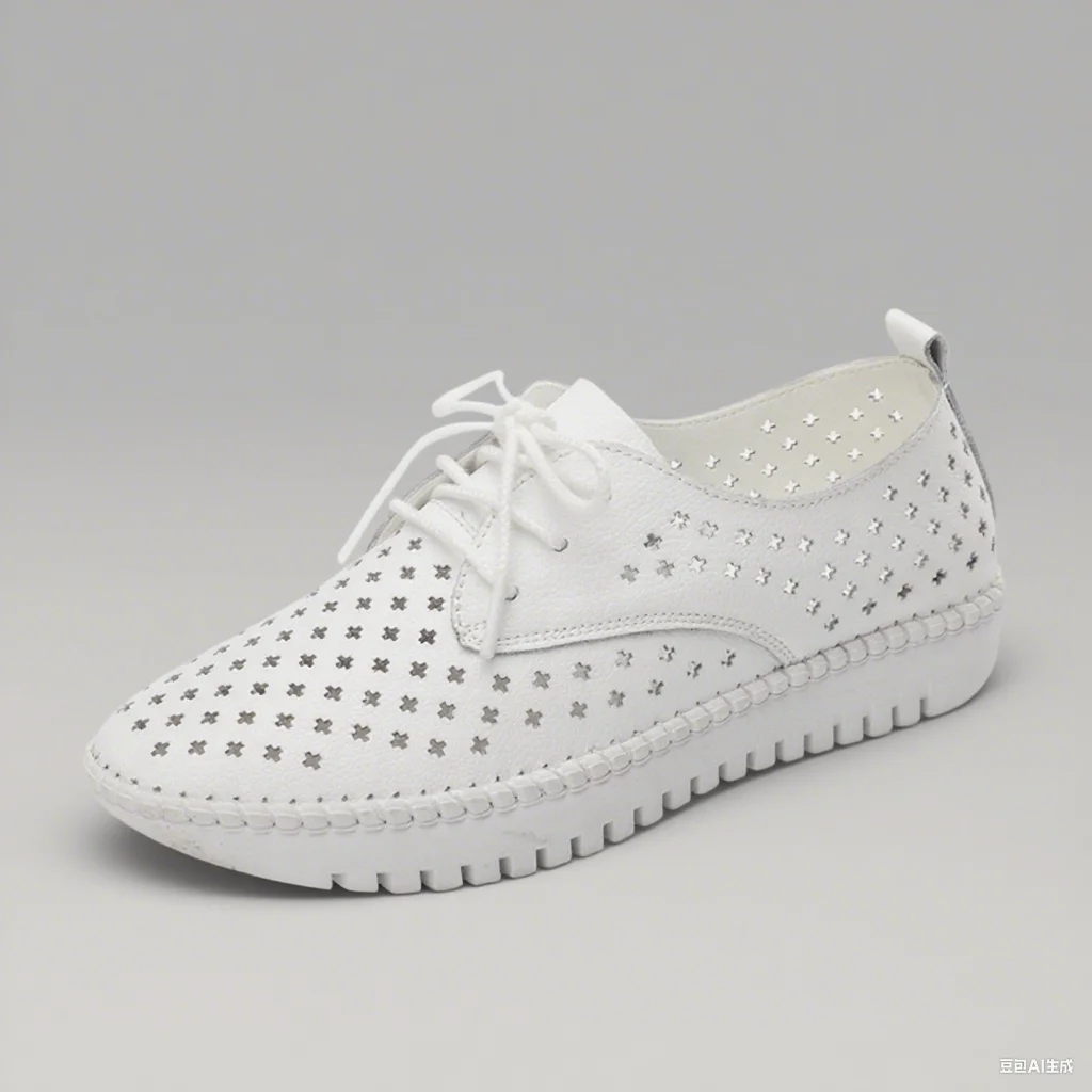 Genuine Leather ladies flats sneakers shoe Women casual loafers shoes female Hollow moccasins White Lace up canvas Boat shoes