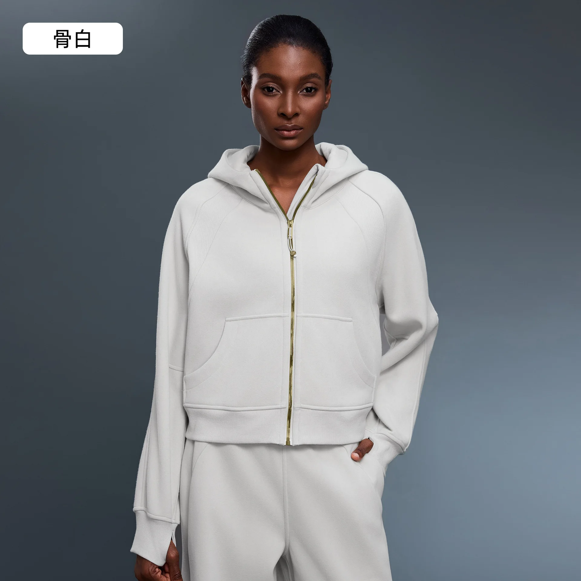 

Early Winter New Arrival: Women's Full-Zip Hoodie Jacket - Oversized Fleece-Lined Casual Workwear for Office & Sport