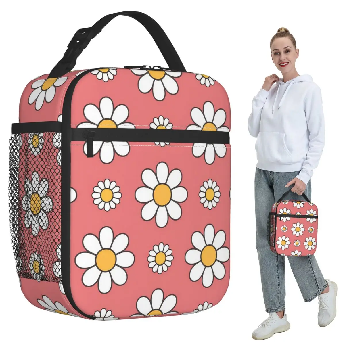 Daisy, Daisy, Daisy Insulated Lunch Bag for Kids School Cooler Thermal Food Box Tote Portable Lunch Boxes Container