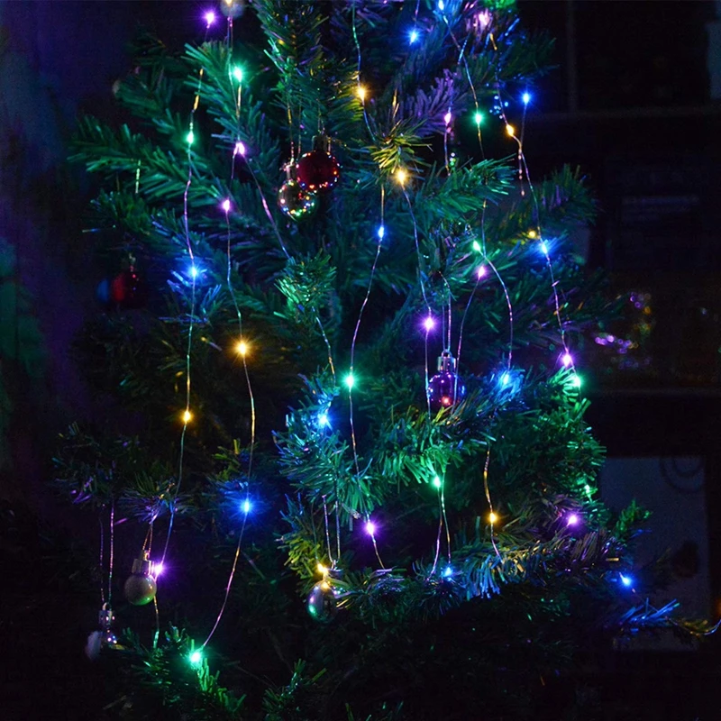 Cuerdas de alambre de cobre de 1M-30M, 300Led, funciona con pilas 3XAA, decoración de fiesta de bodas y Navidad, guirnalda de luces LED de hadas