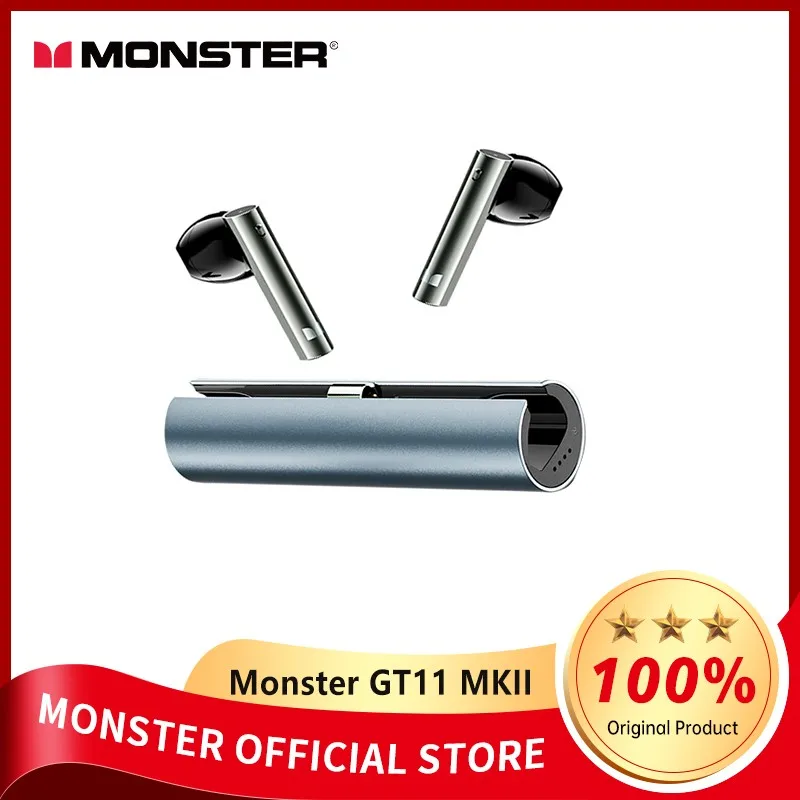 

Беспроводные наушники Monster airmars GT11 MKII TWS 5,3, Bluetooth, наушники для музыки и игр, спортивные наушники с шумоподавлением, гарнитура с микрофоном