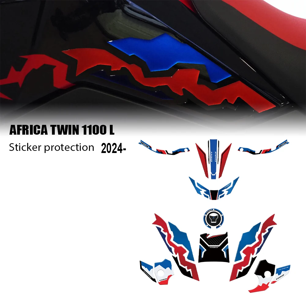 

Для Honda Africa Twin 1100 2024 Africa Twin 1100L 2025 аксессуары для мотоциклов 3D наклейка из эпоксидной смолы защитный комплект