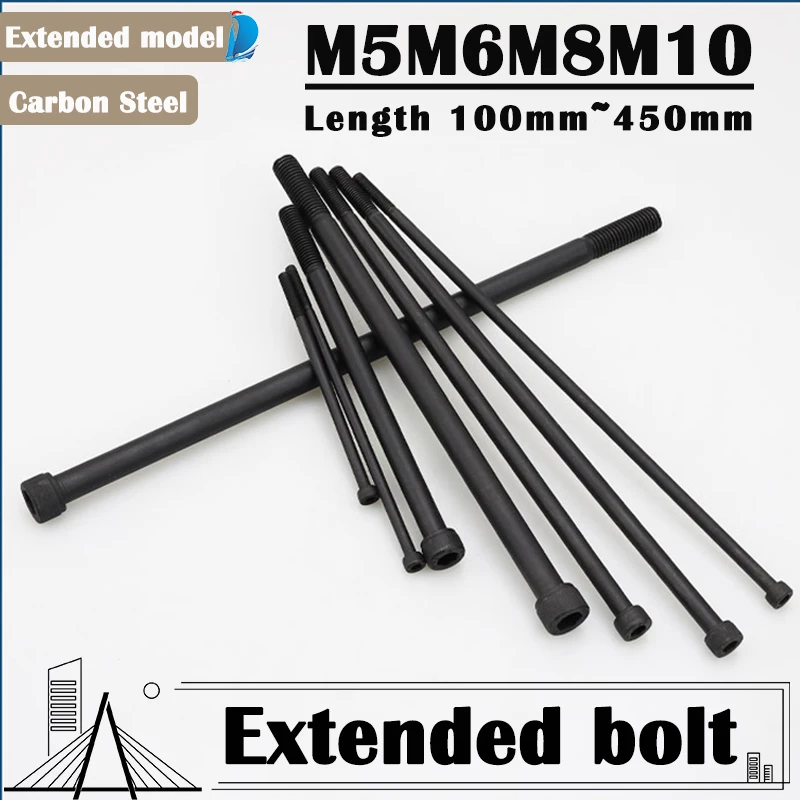 M5 M6 M8 M10 Add Hardness Extended Bolt 12.9 Grade Long Screw Hexagonal Long Bolt High-strength Enlarged Cup Head Screw