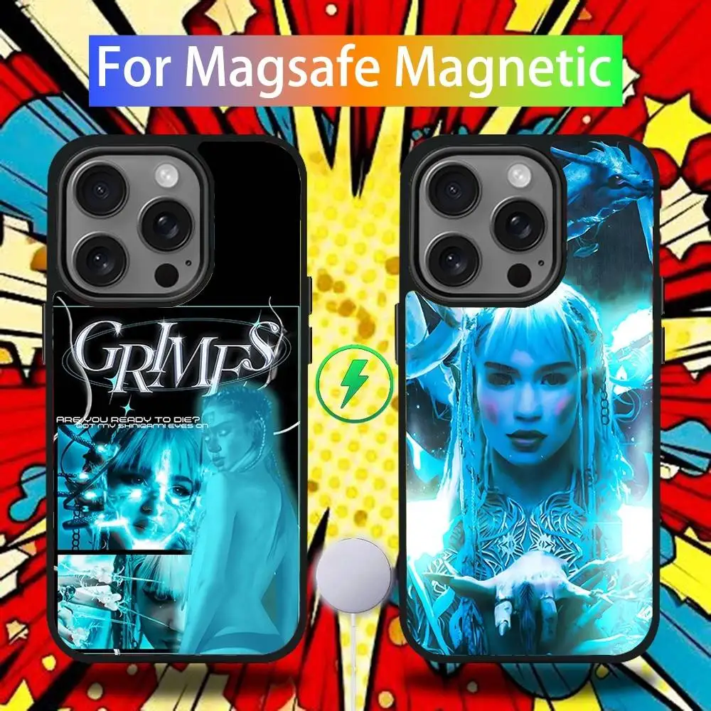 

Singer G-Grimes Phone Case For iPhone 17,16,15,14,13,12,11,Pro,Max,Plus,Mini,SE4,E Magnetic Magsafe Wireless Charging
