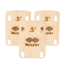 3Pcs Electric Guitar Neck Shims Maple Plate 0.5 Degree Replacement Pad Guitar Neck Shims Set For Electric Guitar Bass