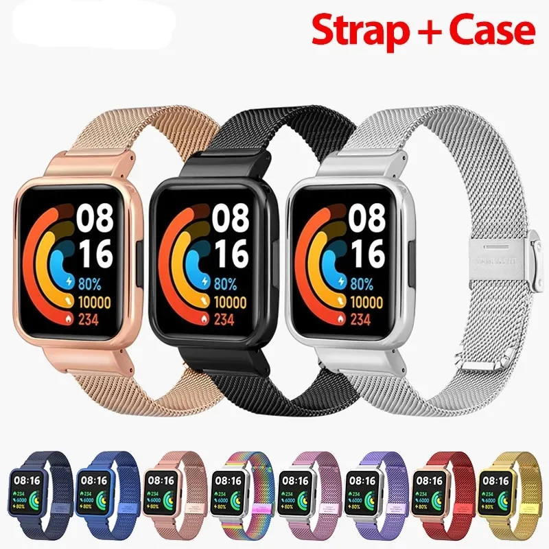 

For Xiaomi Redmi Watch 3 2 Lite Band Mi Watch Lite With Metal Protector Case Bumper Bracelet For Redmi Watch 3Active