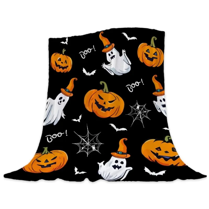 

Одеяло на Хэллоуин, одеяло с тыквой и призраком, черное декоративное легкое мягкое одеяло и пледы, одеяло для дивана-кровати, уличное одеяло