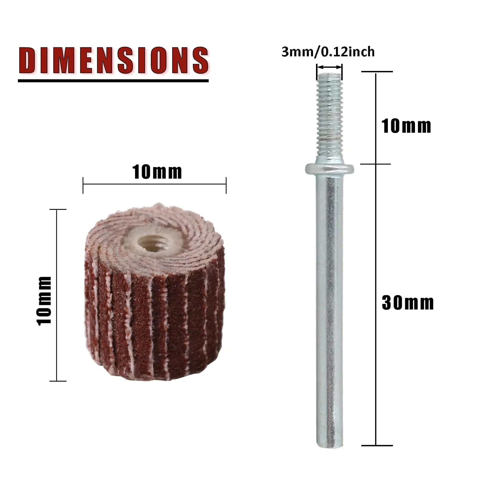 23 Stück 10 mm Lamellenschleifscheiben für Dremel-Zubehör, Schleifmittel, Stabschleifer, Flapper Sander, Bohrer, Drehwerkzeug – Detail 2