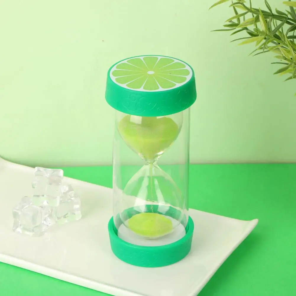 Relaxamento Sand Timer Set, Ampulheta Acrílica Calmante Sensorial, Ornamento com Frutas, Decoração de Casa