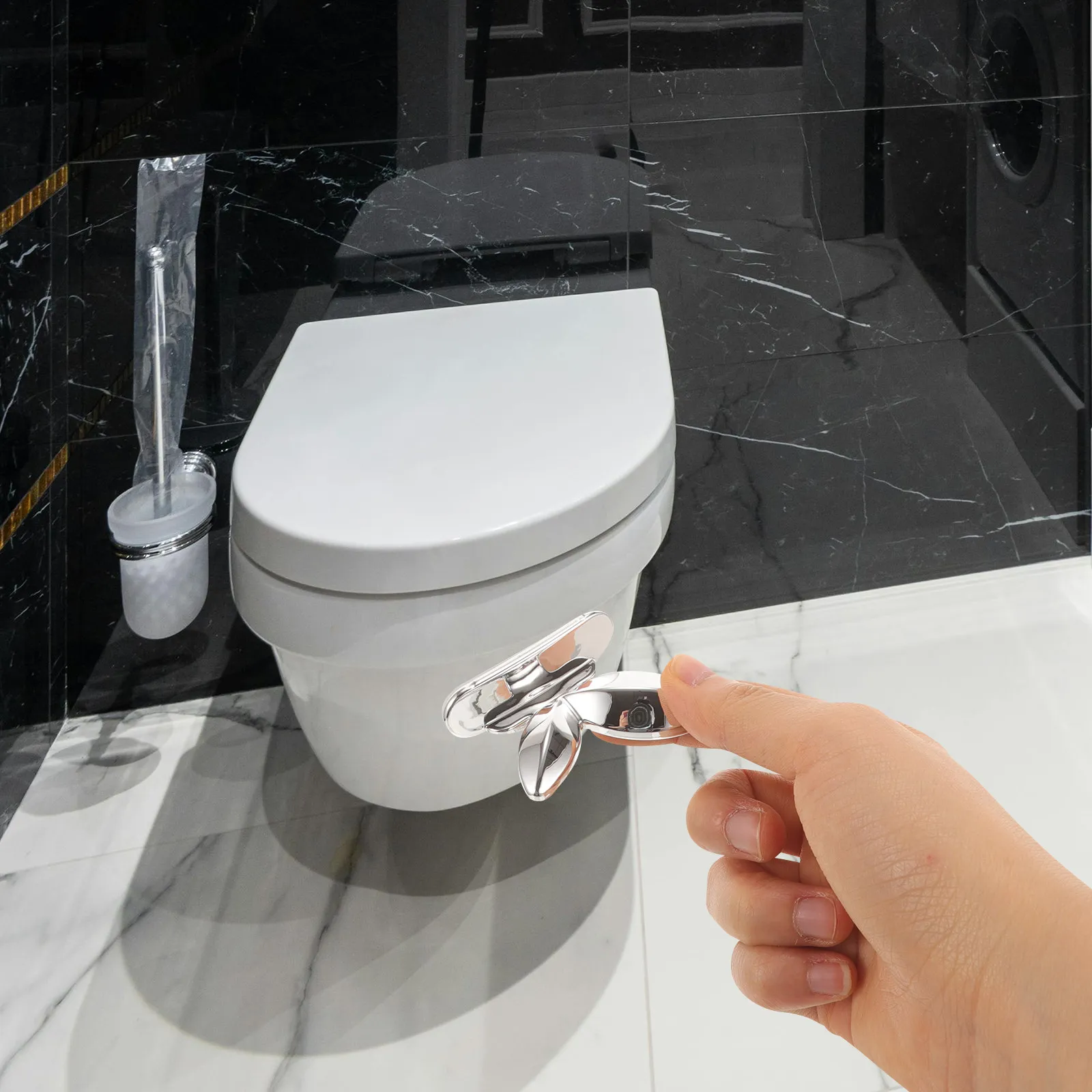 

4Pcs Toilet Lid Lifters Durable Adhesive Toilet Seat Handles Tool for Bathroom Hygiene and Elderly Children Use