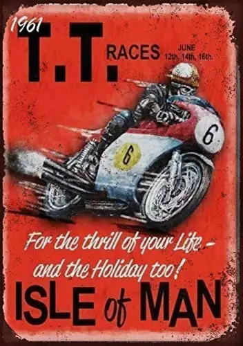 Tt Races Metal Sign   Wall Decor Retro Tin Sign