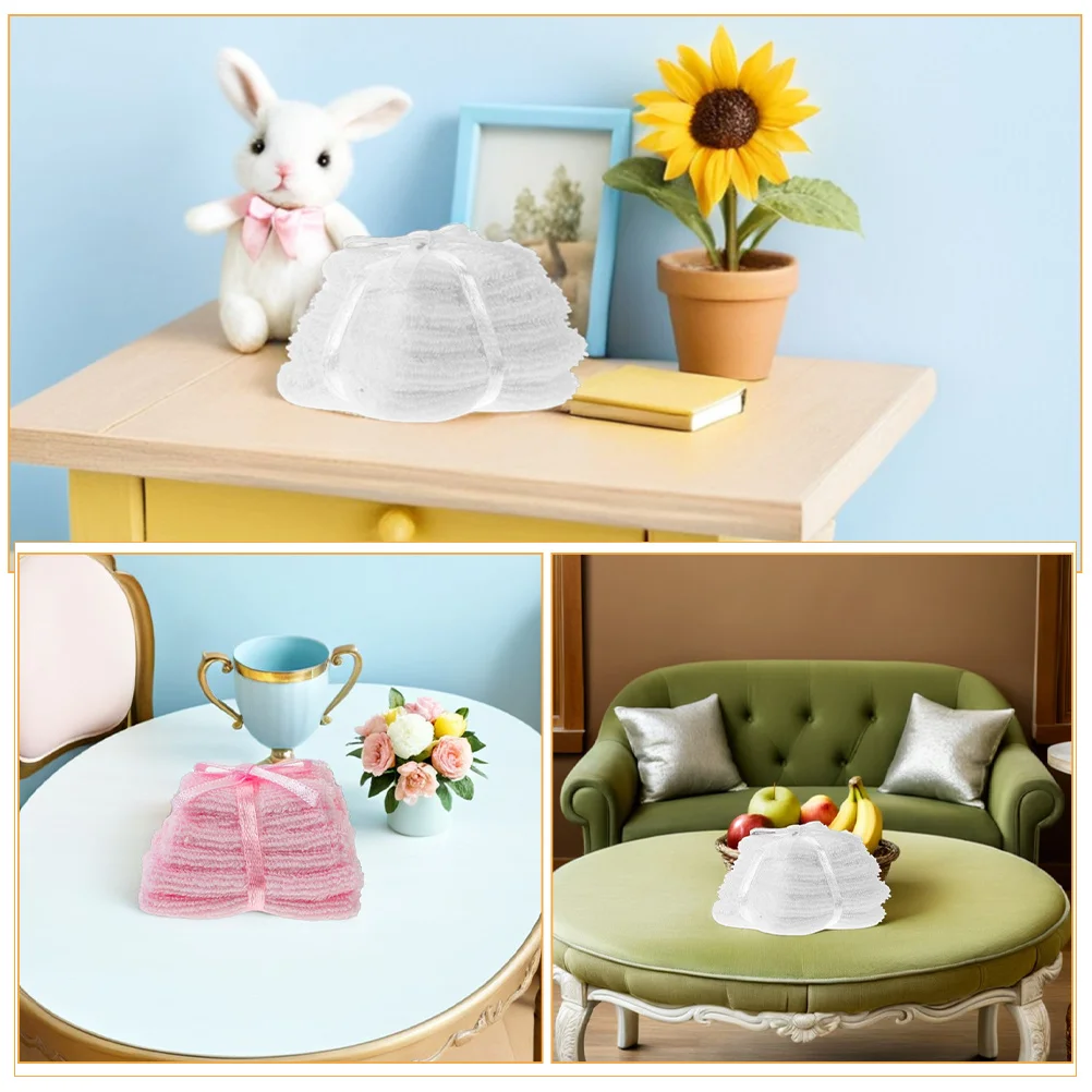 Juego de toallas de baño para casa de muñecas en miniatura, toallas de mano de tela compacta para accesorios de baño en miniatura, juego de toallas para casa de muñecas, 2 uds.
