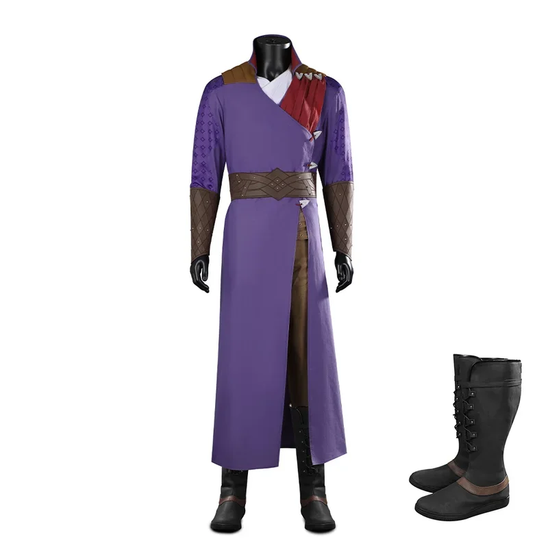 

Baldurs Cos Gate 3 Gale Cospaly Suit Purple dress Boots Men Disguise Fantasia Clothing Halloween Carnival Part Suit