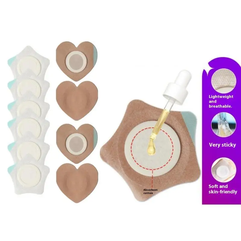 30Pcs Disposable Castor Oil Belly Patches Breathable Non-Woven Belly Button Stickers Comfortable Fit (Oil Free)