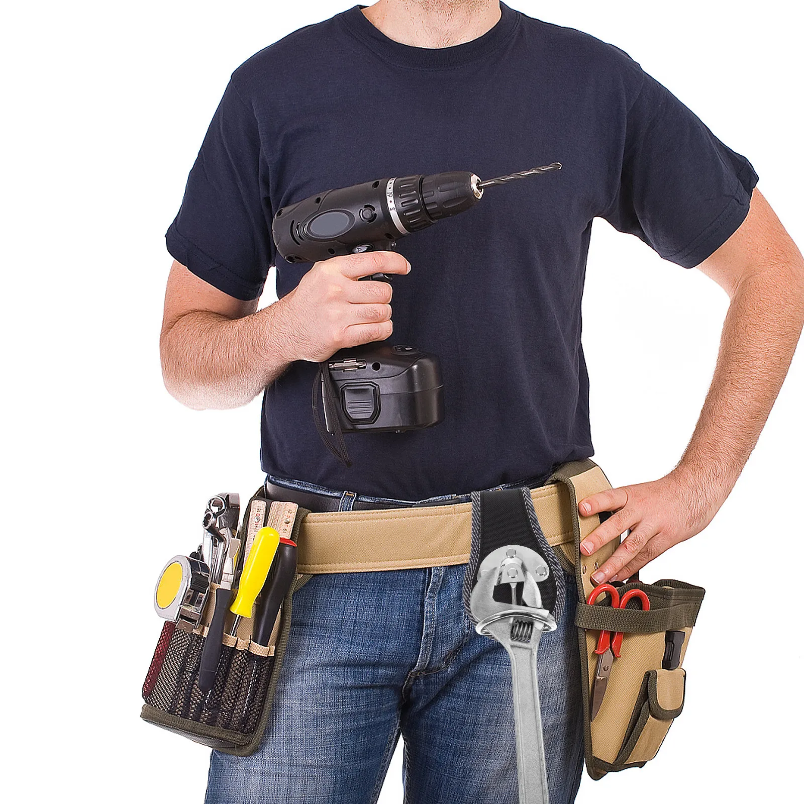 Metal Hammer Wrench Holder Organizer Belt Tool Hook For Belt Hanging Builder Premium Nylon Waist Pliers Tape Measure