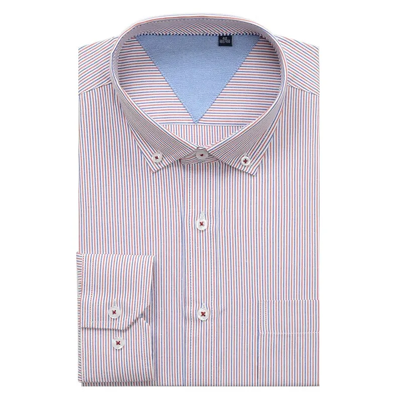 SHAN BAO classic striped men\'s business casual long-sleeved shirt brand clothing gentleman elegant wedding party loose shirt