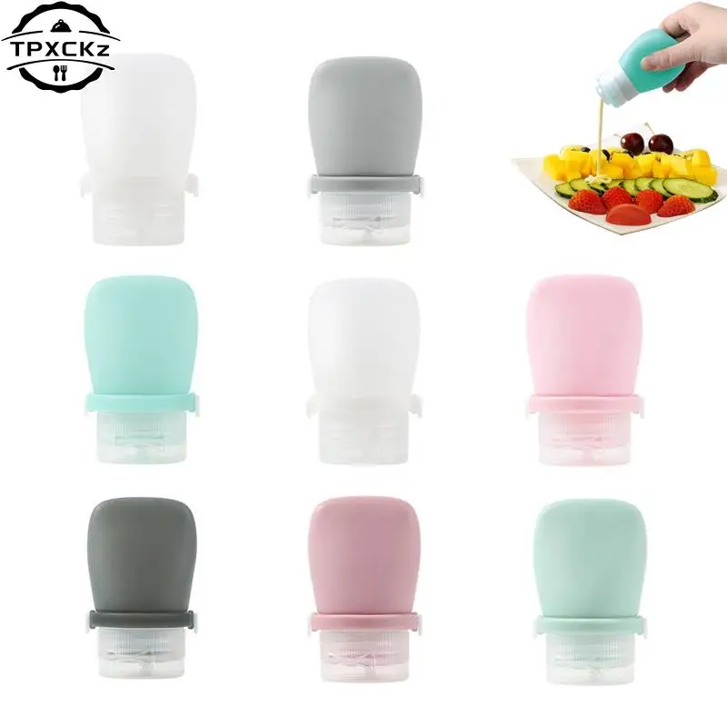 

30ml Condiment Squeeze Bottle Silicone Salad Dressing Container Tomato Sauce Seasoning Squeeze Bottles Cans Kitchen Accessories